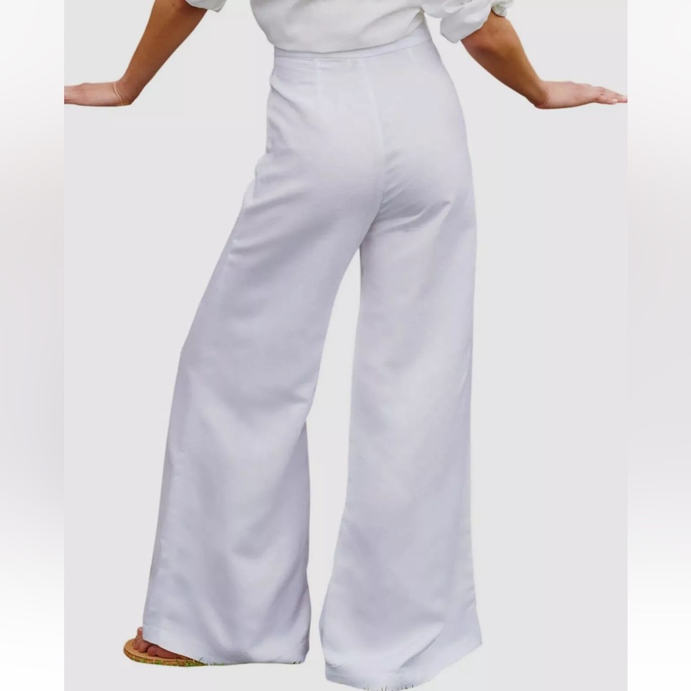 Paolita Women's White Nautical Flare-Leg Trouser Pants Size XS - Picture 2 of 7